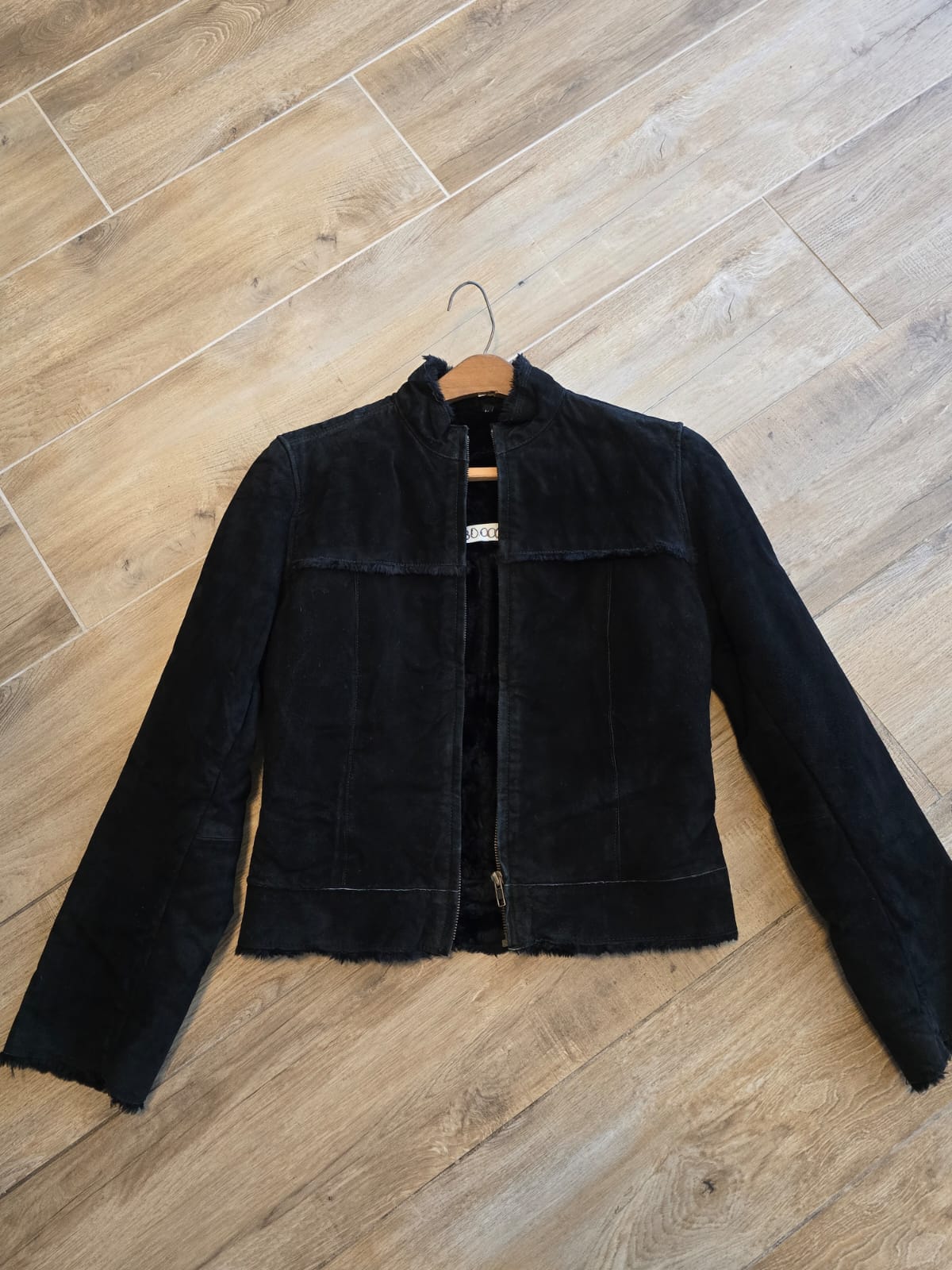 Chaqueta Cuero Negro Shearling